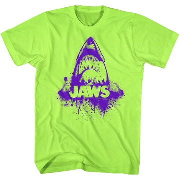 Jaws Mens S/S T-Shirt - Purple - Heather Neon Mint Heather