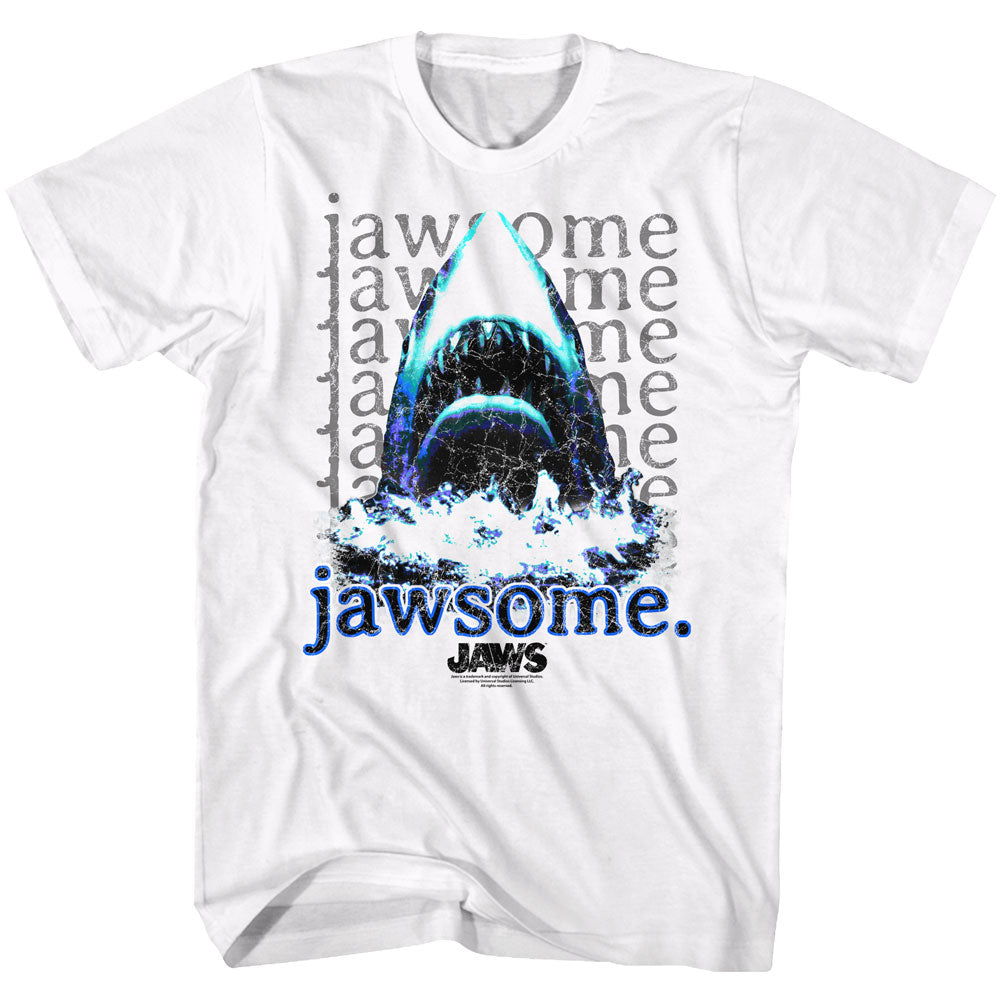 Jaws Mens S/S T-Shirt - Jawsome Repeat - Solid White