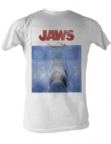 Jaws Mens S/S T-Shirt - Jaws - Solid White