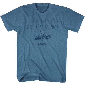 Jaws Mens S/S T-Shirt - Bigger - Heather Pacific Blue Heather