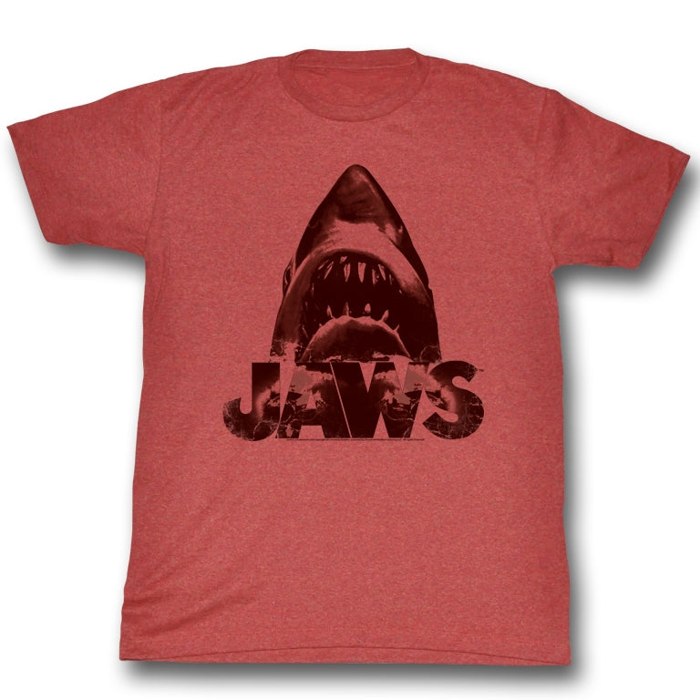 Jaws Mens S/S T-Shirt - Burnt Jaws - Heather Red Heather