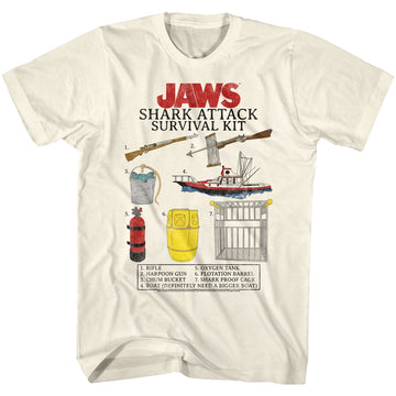 Jaws Mens S/S T-Shirt - Survival Kit - Solid Natural