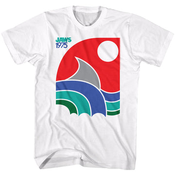 Jaws Mens S/S T-Shirt - 70Sjaws - Solid White