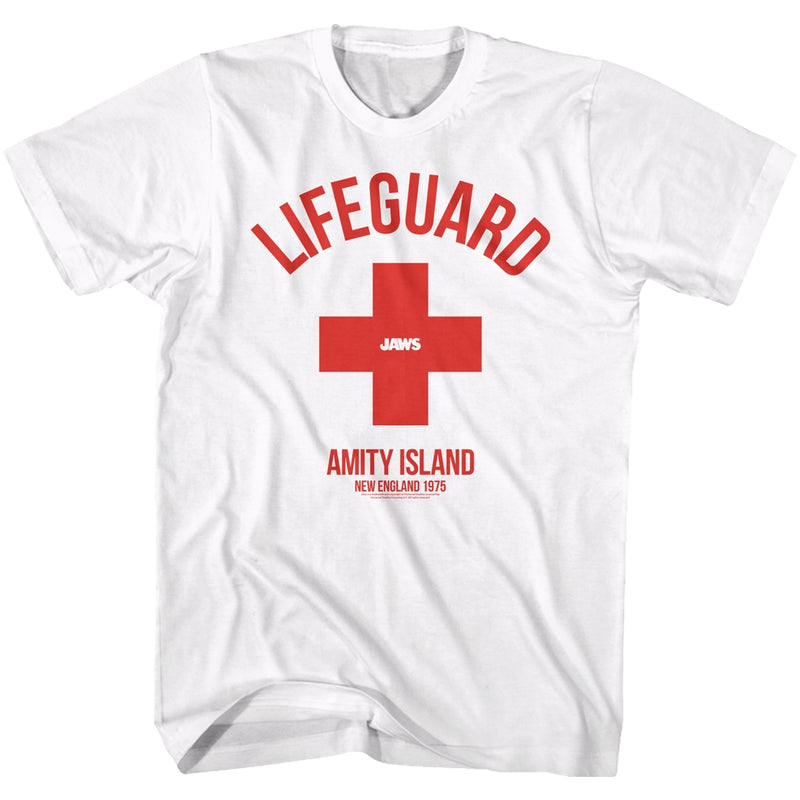 Jaws Mens S/S T-Shirt - Ai - Solid White