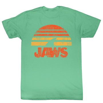 Jaws Mens S/S T-Shirt - Shark Sun - Heather Mahi Heather