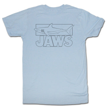 Jaws Mens S/S T-Shirt - Line Shark - Solid Light Blue