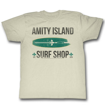 Jaws Mens S/S T-Shirt - Surf Shop - Solid Natural