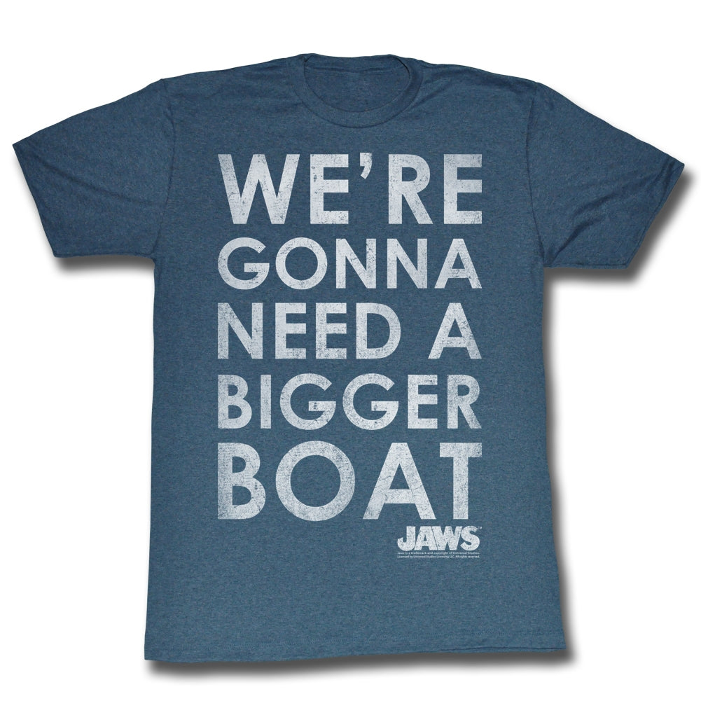 Jaws Mens S/S T-Shirt - Bigger Boat - Solid Navy