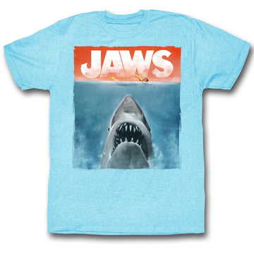 Jaws Mens S/S T-Shirt - Colors - Heather Light Blue Heather