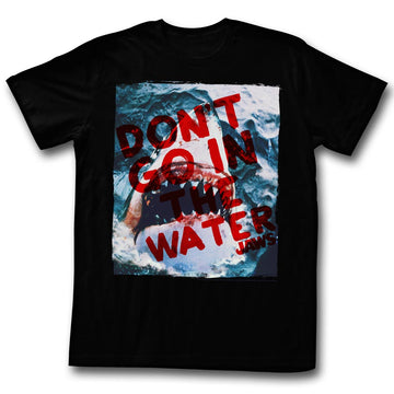 Jaws Mens S/S T-Shirt - Don?T Go - Solid Black
