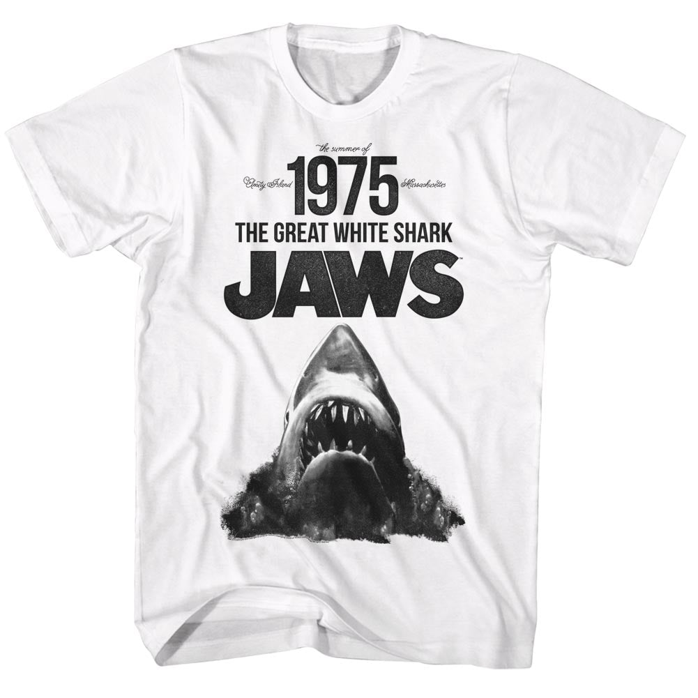 Jaws Mens S/S T-Shirt - Summer Of '75 - Solid White