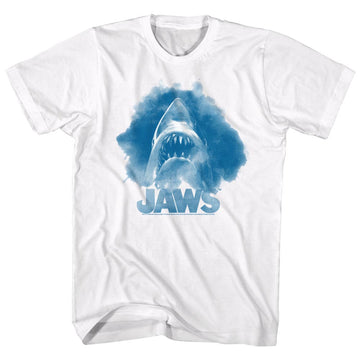 Jaws Mens S/S T-Shirt - Watercolor - Solid White