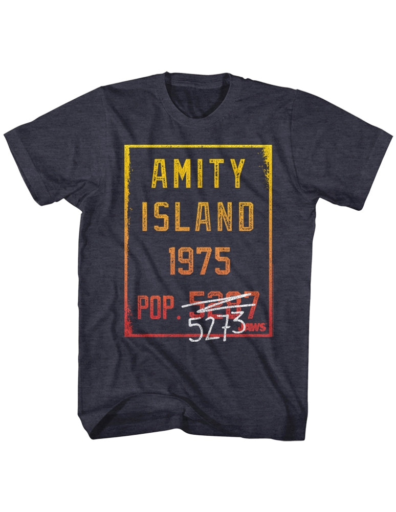 Jaws Mens S/S T-Shirt - Countdown - Heather Navy Heather