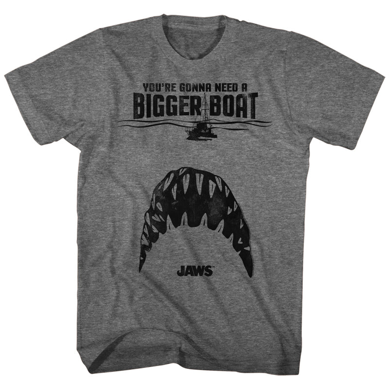 Jaws Mens S/S T-Shirt - Teeth - Heather Graphite Heather