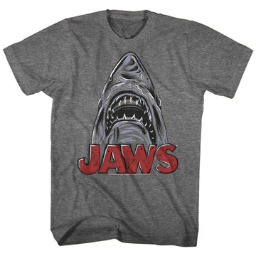 Jaws Mens S/S T-Shirt - Sketchy Shark - Heather Graphite Heather