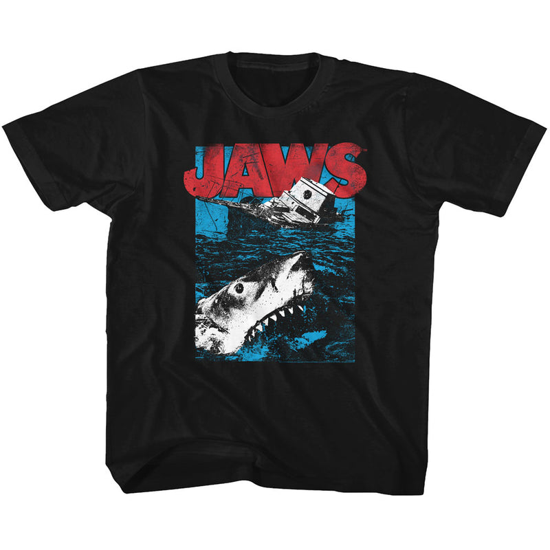Jaws Toddler S/S T-Shirt - Great White - Solid Black
