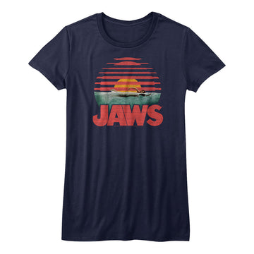 Jaws Girls Juniors S/S T-Shirt - Sliced - Solid Navy