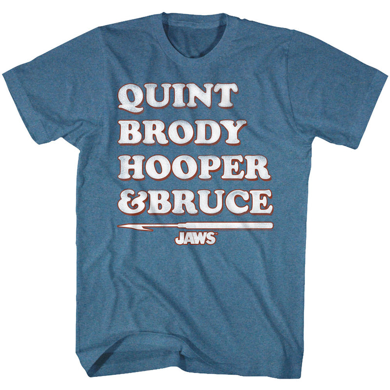 Jaws Mens S/S T-Shirt - Legends - Heather Pacific Blue Heather