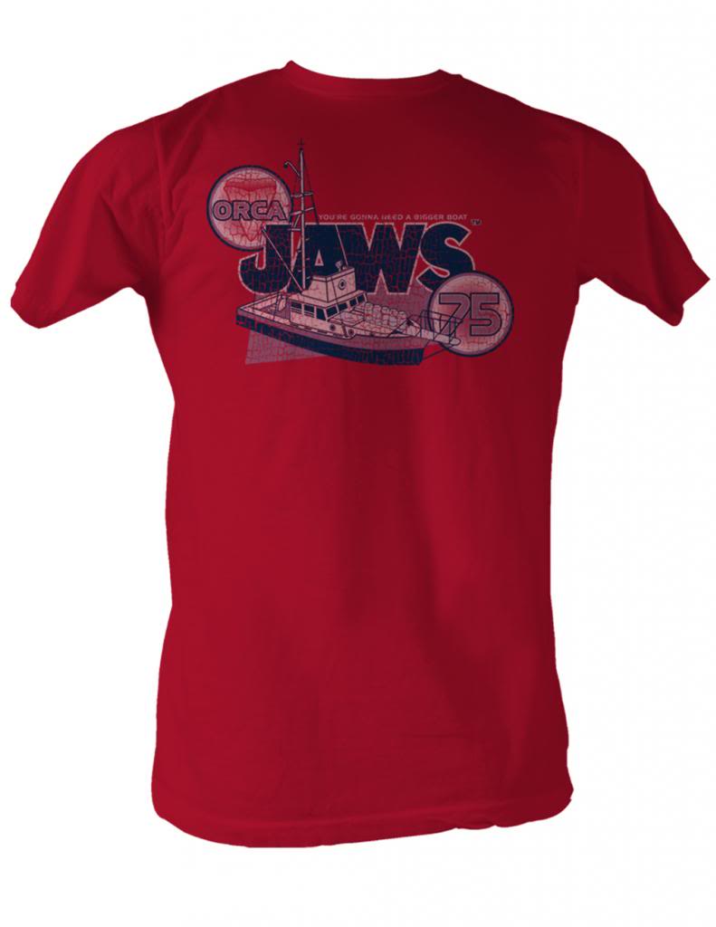 Jaws Mens S/S T-Shirt - Orca 75 - Solid Red