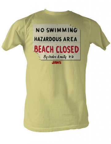 Jaws Mens S/S T-Shirt - Hazardous - Heather Yellow Heather