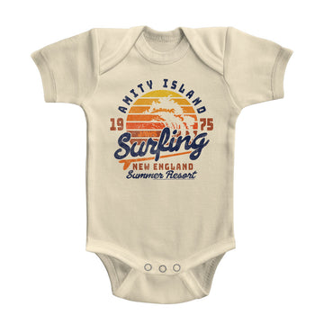 Jaws Infant S/S Bodysuit - Amity Surfing - Solid Natural