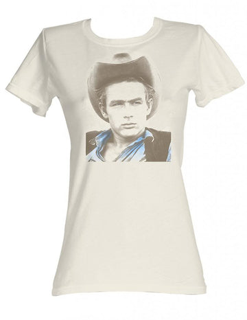 James Dean Girls Juniors S/S T-Shirt - James Dean Icon - Solid Natural