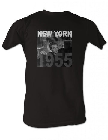 James Dean Mens S/S T-Shirt - New York 55 - Solid Black