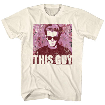 James Dean Mens S/S T-Shirt - Flowery Dean - Solid Natural