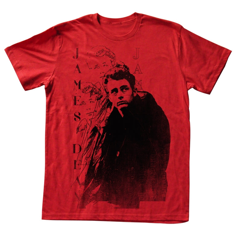 James Dean Mens S/S T-Shirt - College Dean - Solid Red