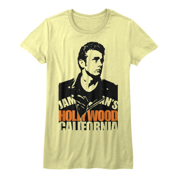 James Dean Girls Juniors S/S T-Shirt - Blocked Out - Solid Banana