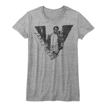 James Dean Girls Juniors S/S T-Shirt - Triangulawsome - Heather Gray Heather