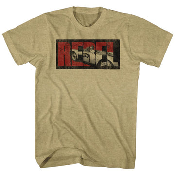 James Dean Mens S/S T-Shirt - Rebel - Heather Khaki Heather