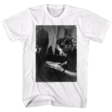 James Dean Mens S/S T-Shirt - Bongo Bongo - Solid White