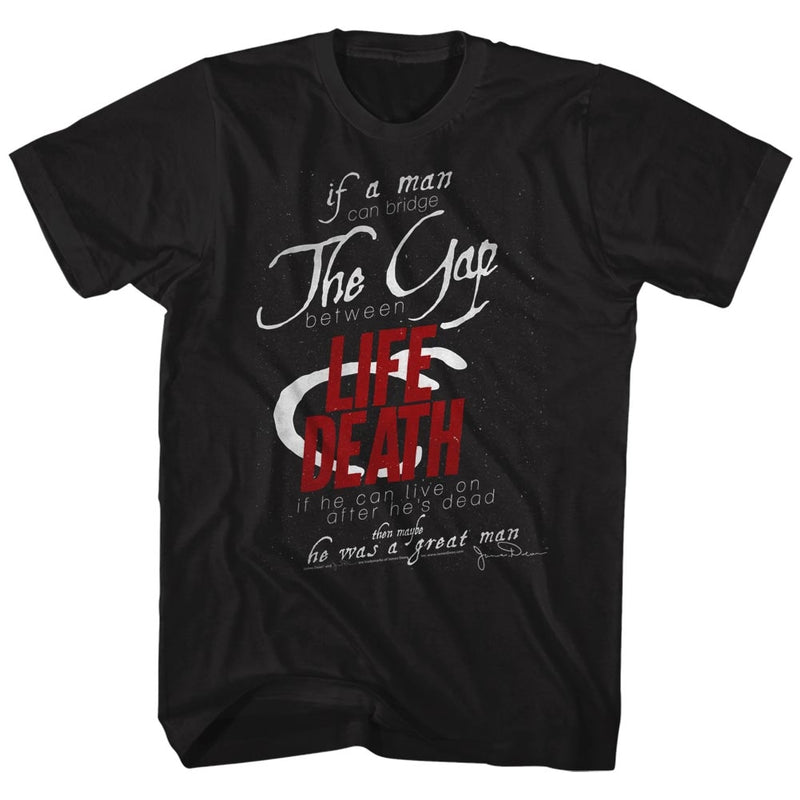 James Dean Mens S/S T-Shirt - Life&Death - Solid Black