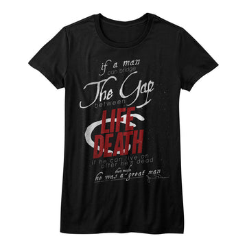 James Dean Girls Juniors S/S T-Shirt - Life&Death - Solid Black