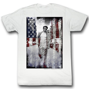 James Dean Mens S/S T-Shirt - American - Solid White
