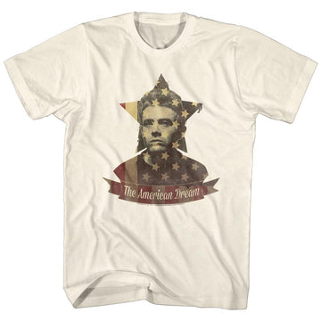 James Dean Mens S/S T-Shirt - American Dream - Solid Natural