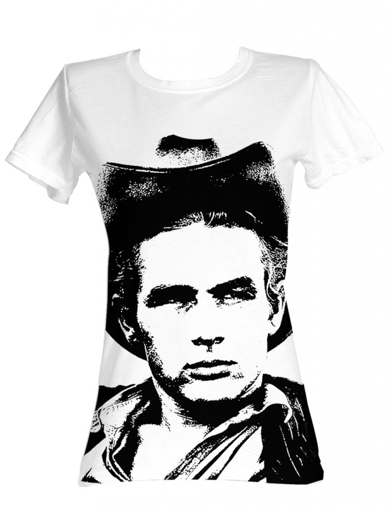 James Dean Girls Juniors S/S T-Shirt - Silhouette - Solid White