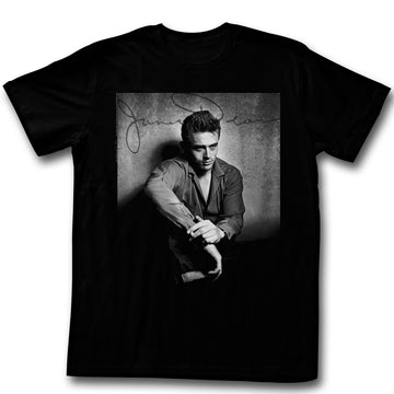 James Dean Mens S/S T-Shirt - He'S Dark N Stuff - Solid Black