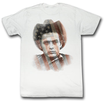 James Dean Mens S/S T-Shirt - Murican - Solid White