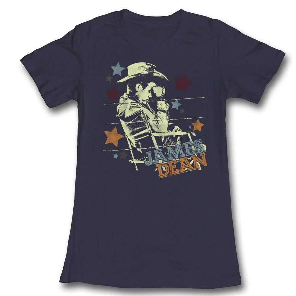 James Dean Girls Juniors S/S T-Shirt - Cowboy - Solid Navy