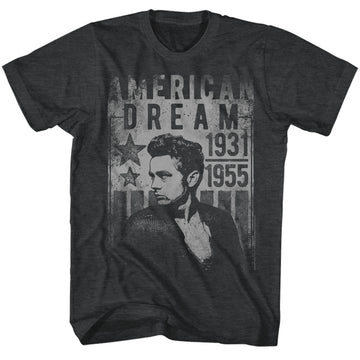 James Dean Mens S/S T-Shirt - Dream - Heather Black Heather
