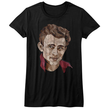 James Dean Girls Juniors S/S T-Shirt - Polygon James - Solid Black