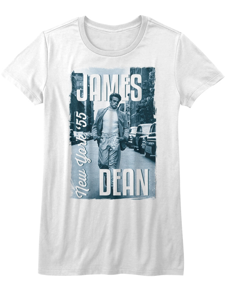 James Dean Girls Juniors S/S T-Shirt - James Dean '55 - Solid White