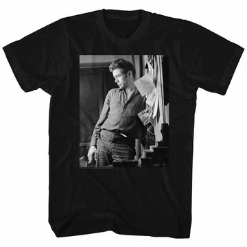 James Dean Mens S/S T-Shirt - Cool Lean - Solid Black