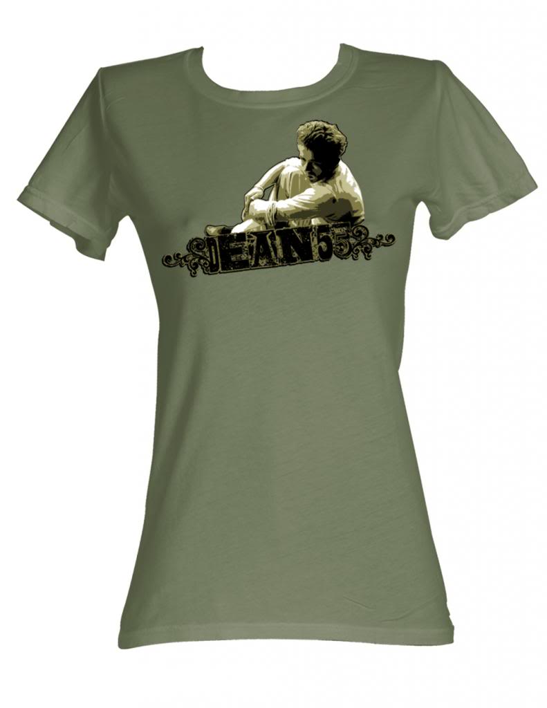 James Dean Girls Juniors S/S T-Shirt - Dean 55 - Solid Military Green