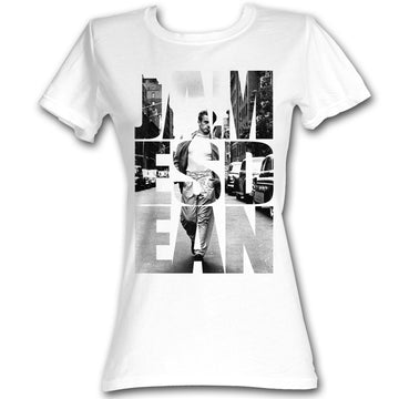 James Dean Girls Juniors S/S T-Shirt - New York - Solid White