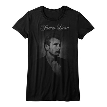 James Dean Girls Juniors S/S T-Shirt - Again - Heather Black Heather