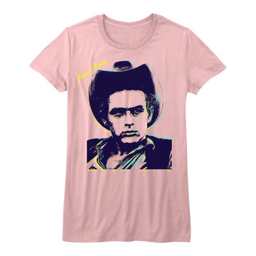 James Dean Girls Juniors S/S T-Shirt - Dean Lines - Solid Light Pink