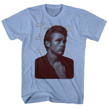 James Dean Mens S/S T-Shirt - J Dean - Heather Light Blue Heather